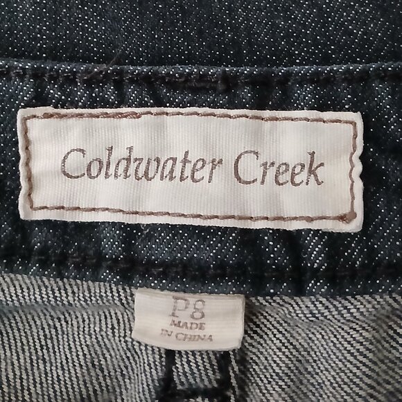 Coldwater Creek Jeans Size 8 Petite 8P Mid Rise Ankle Straight Dark Wash Denim - Picture 7 of 9